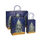 MIDNIGHT BLUE FLURRY CHRISTMAS PAPER BAGS