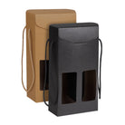 TWO BOTTLE HEXAGON BOX WITH ROPE HANDLE