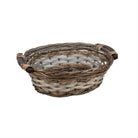 Woven Oval Basket With Natural 3 Tone
