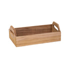 Solid Natural Wood Rectangular Tray With Cut Out Handles